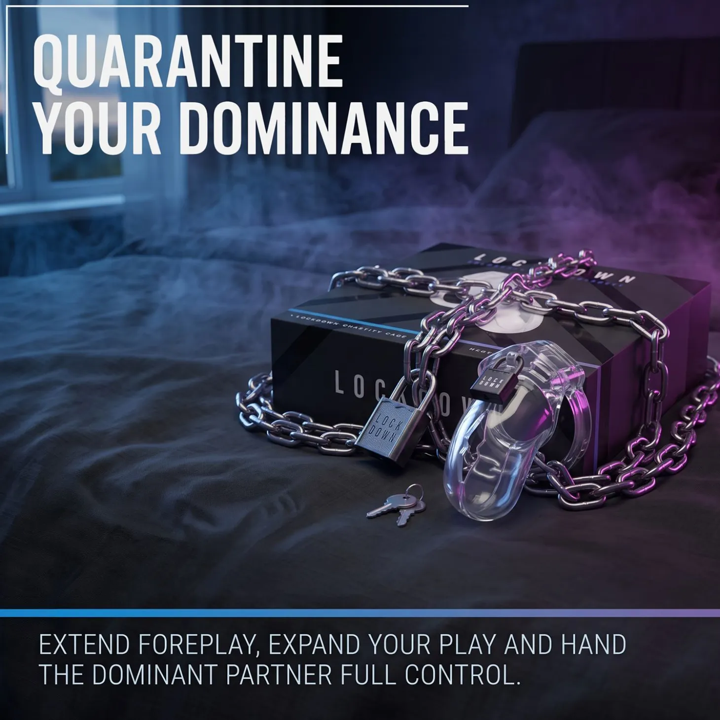 Cage de chasteté Lockdown Transparent - Grand