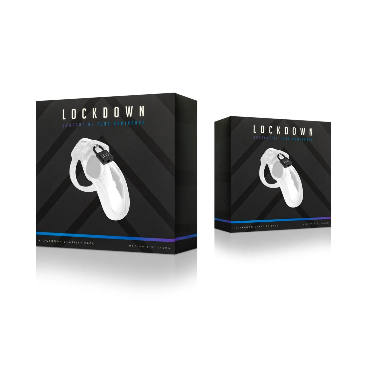 Cage de chasteté Lockdown Transparent - Moyen