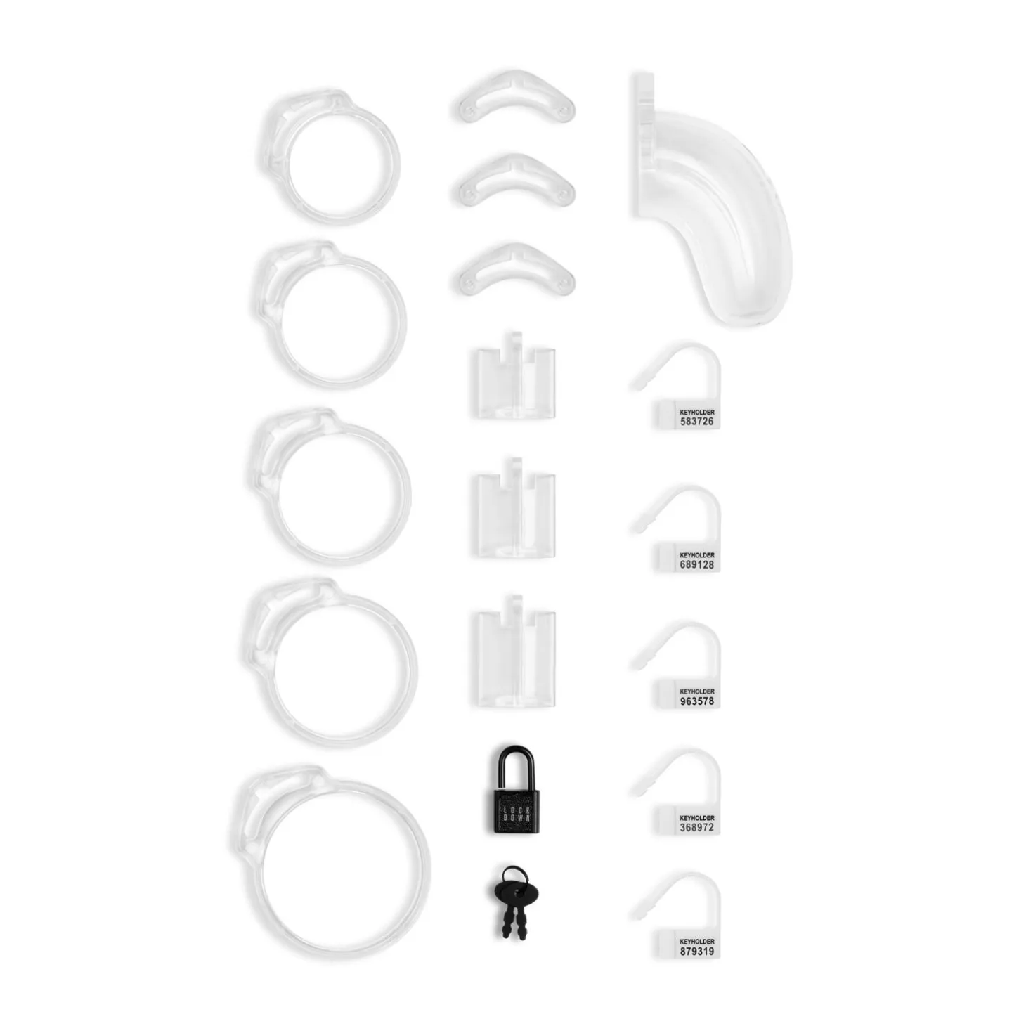 Cage de chasteté Lockdown Transparent - Moyen