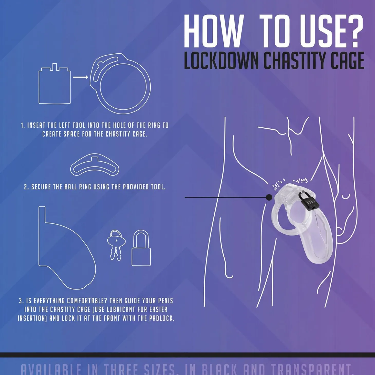 Cage de chasteté Lockdown Transparent - Moyen