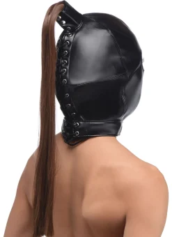 Cagoule de bondage avec queue de cheval