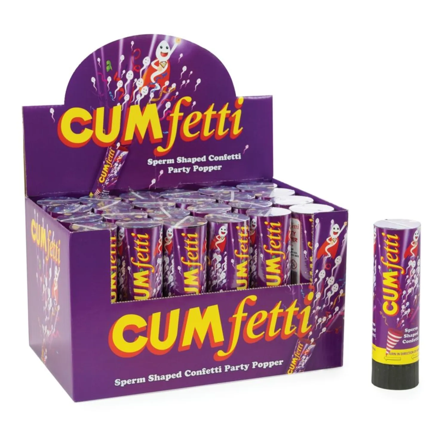 Canon à Confettis Cumfetti avec Confettis en Forme de Spermatozoïdes