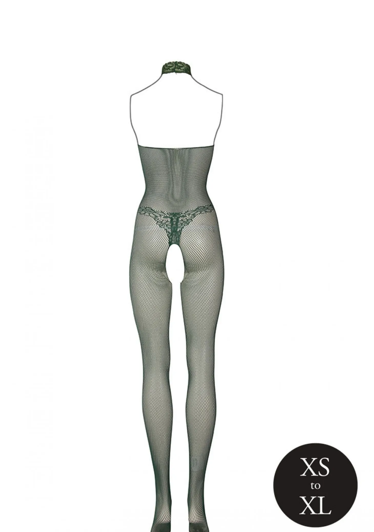 Catsuit en dentelle et résille - Vert