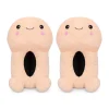 Chaussons en forme de pénis avec un visage souriant - Beige