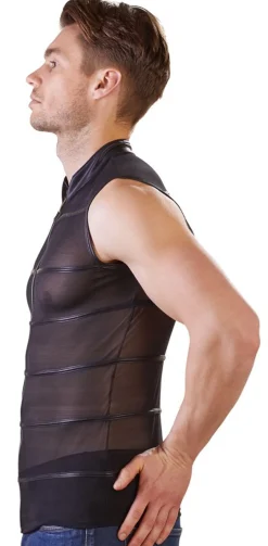 Chemise powernet avec rayures wetlook