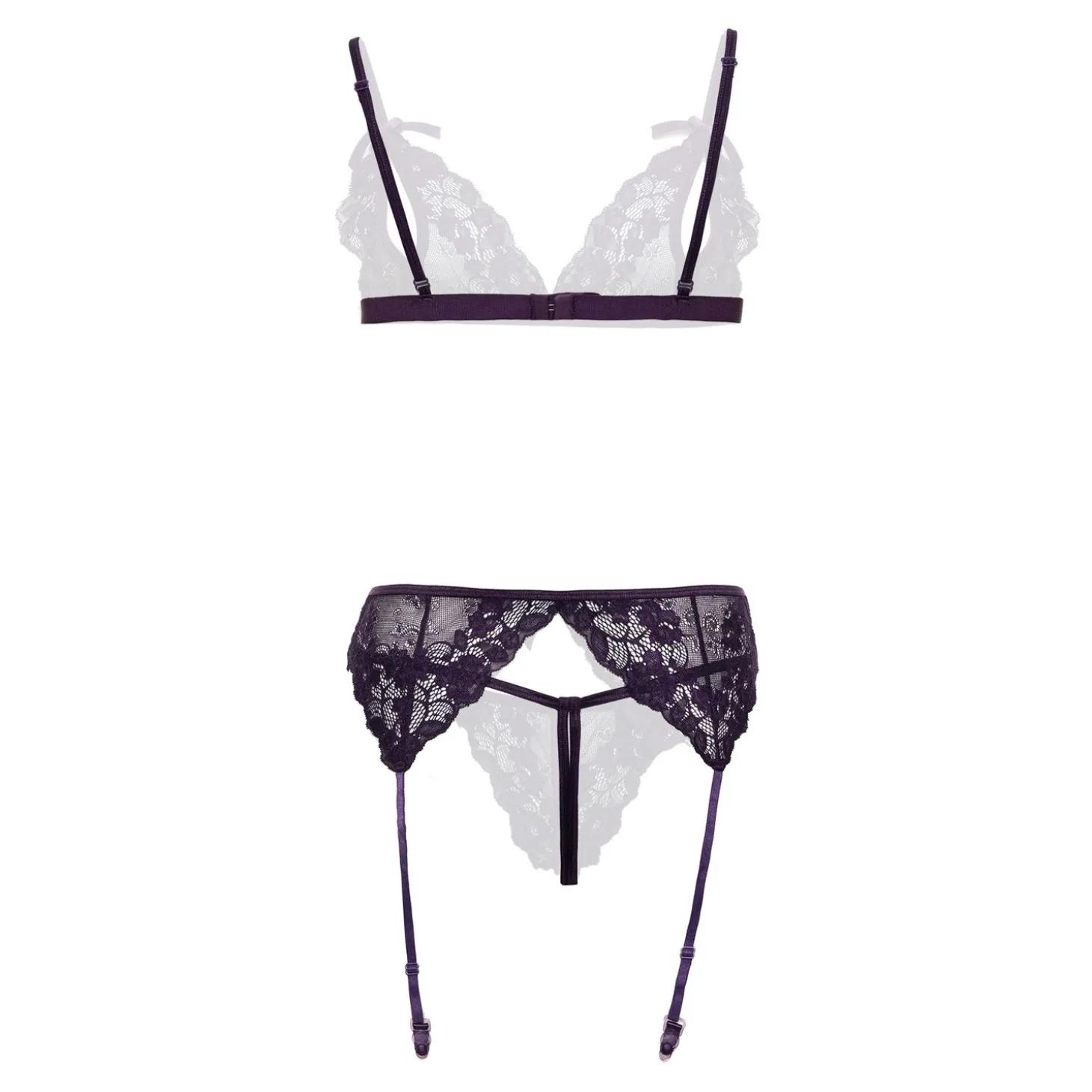 Christine - Axelle Ensemble 3p - Entrejambe & Cups Violet