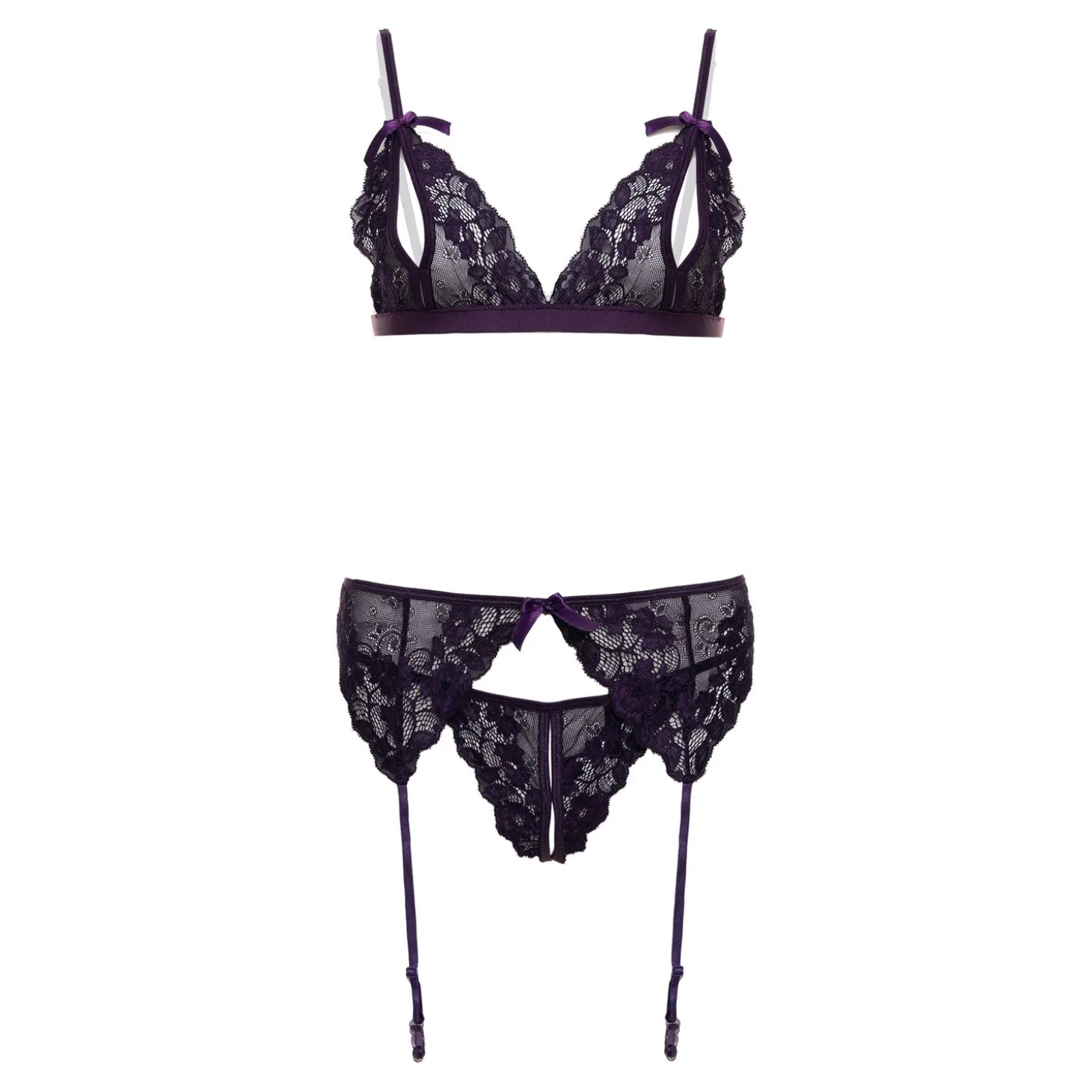 Christine - Axelle Ensemble 3p - Entrejambe & Cups Violet