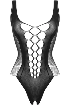 Christine - Body avec entrejambe ouverte Leana - Noir