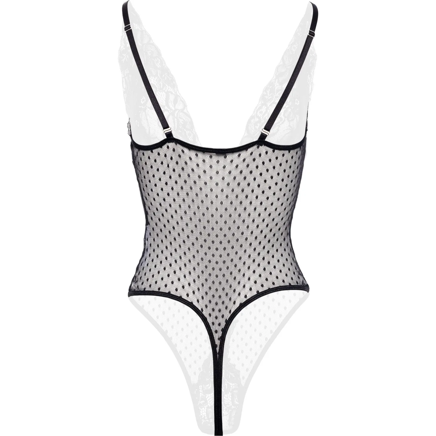 Christine - Body Dewi avec entrejambe ouverte - Noir