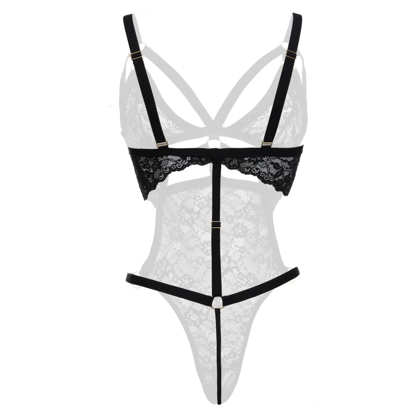 Christine - Body exclusif à l’entrejambe ouvert Giselle - Noir