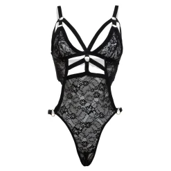 Christine - Body exclusif à l’entrejambe ouvert Giselle - Noir