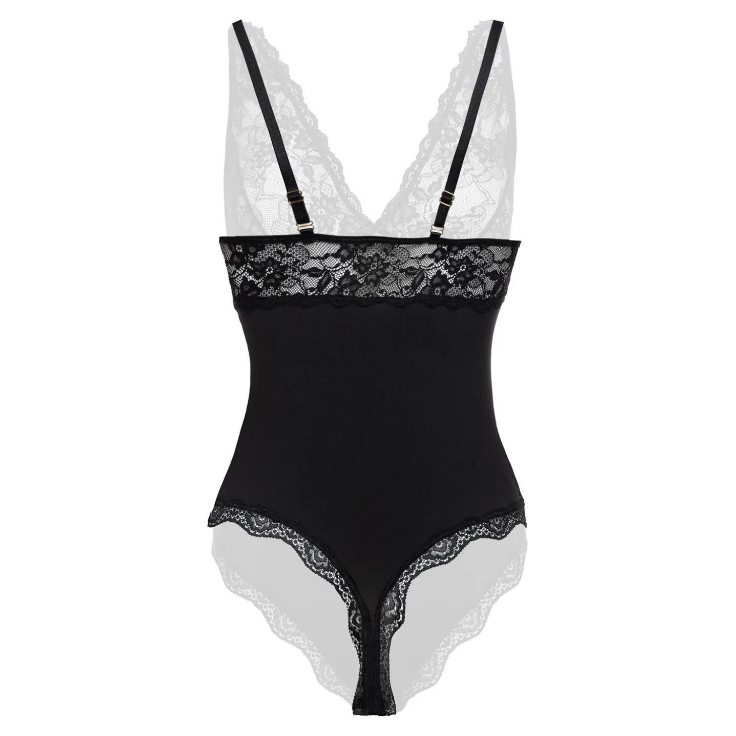 Christine - Body élégant avec dentelle Celeste - Noir