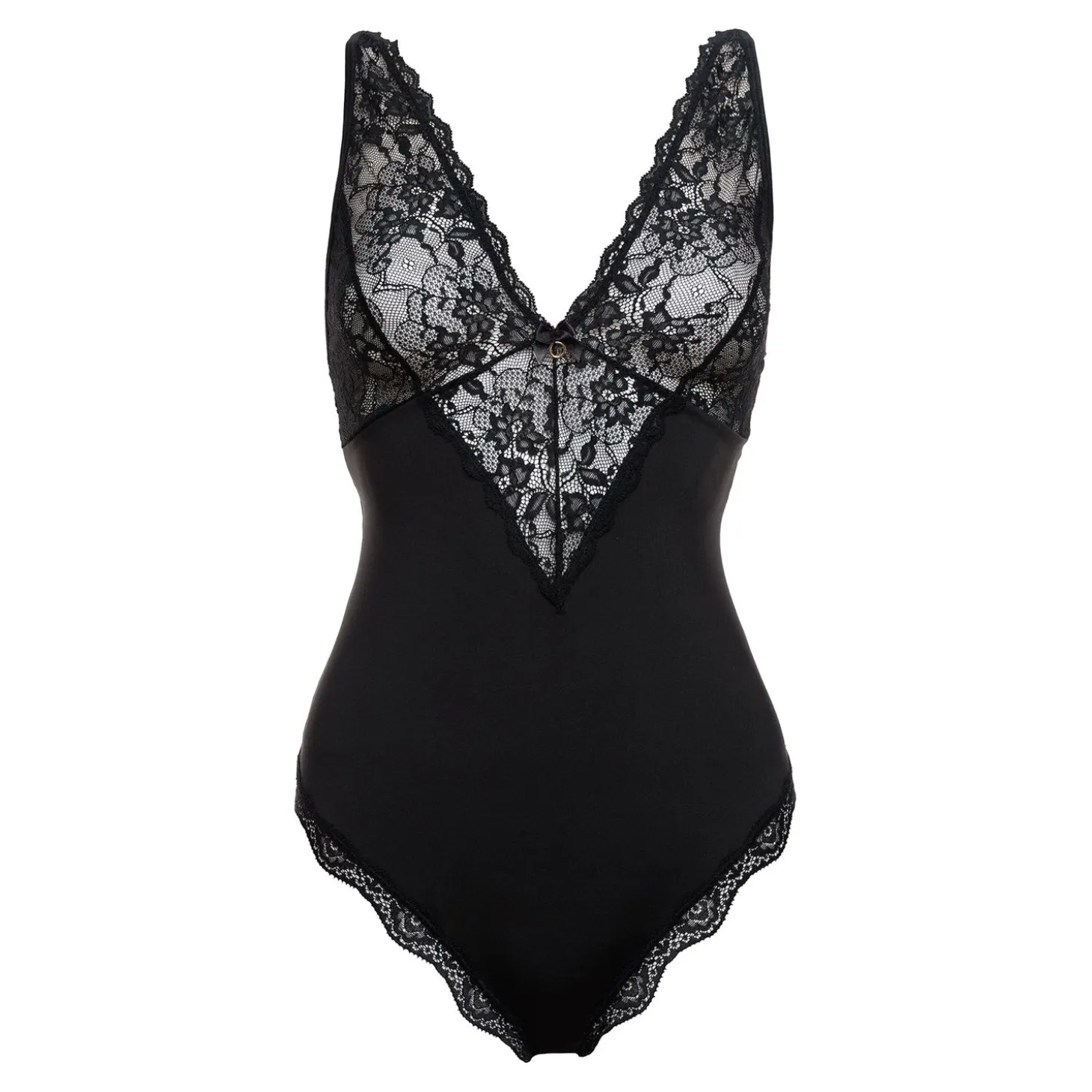 Christine - Body élégant avec dentelle Celeste - Noir