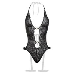 Christine - Body ouvert à l’entrejambe Camisa - Noir