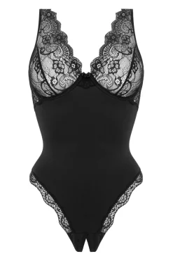 Christine – Body Pandora à entrejambe ouverte – Noir