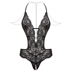 Christine - Body Pointe Ouvert avec Perles Mea - Noir