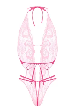 Christine - Body string ouvert à l'entrejambe "Renee" - Rose