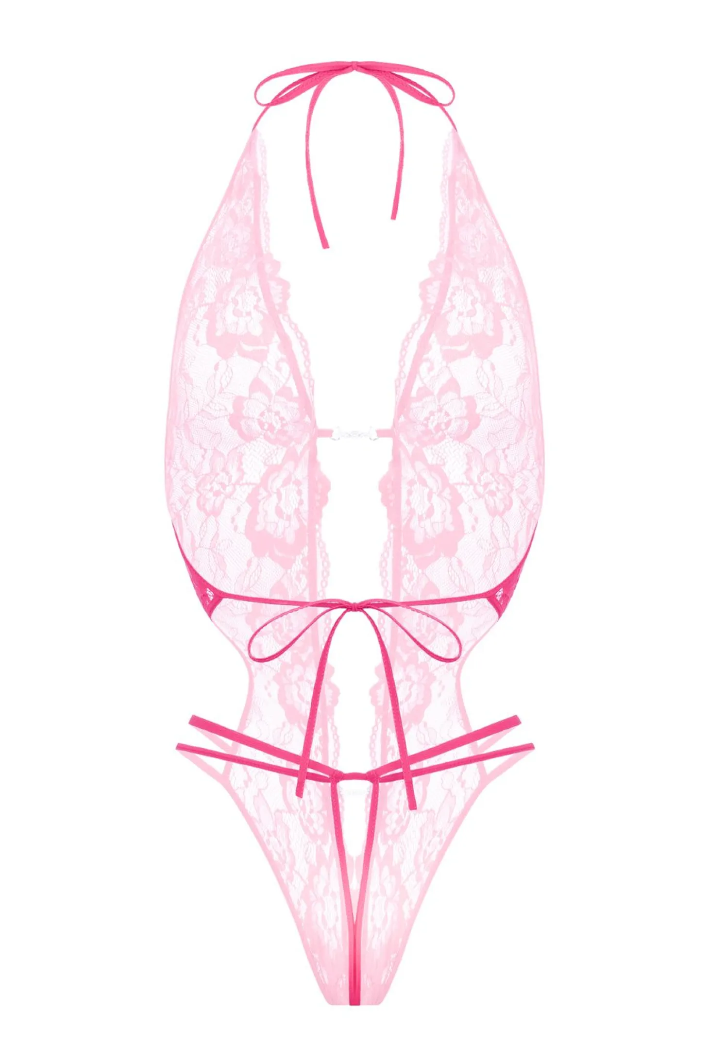 Christine - Body string ouvert à l'entrejambe "Renee" - Rose
