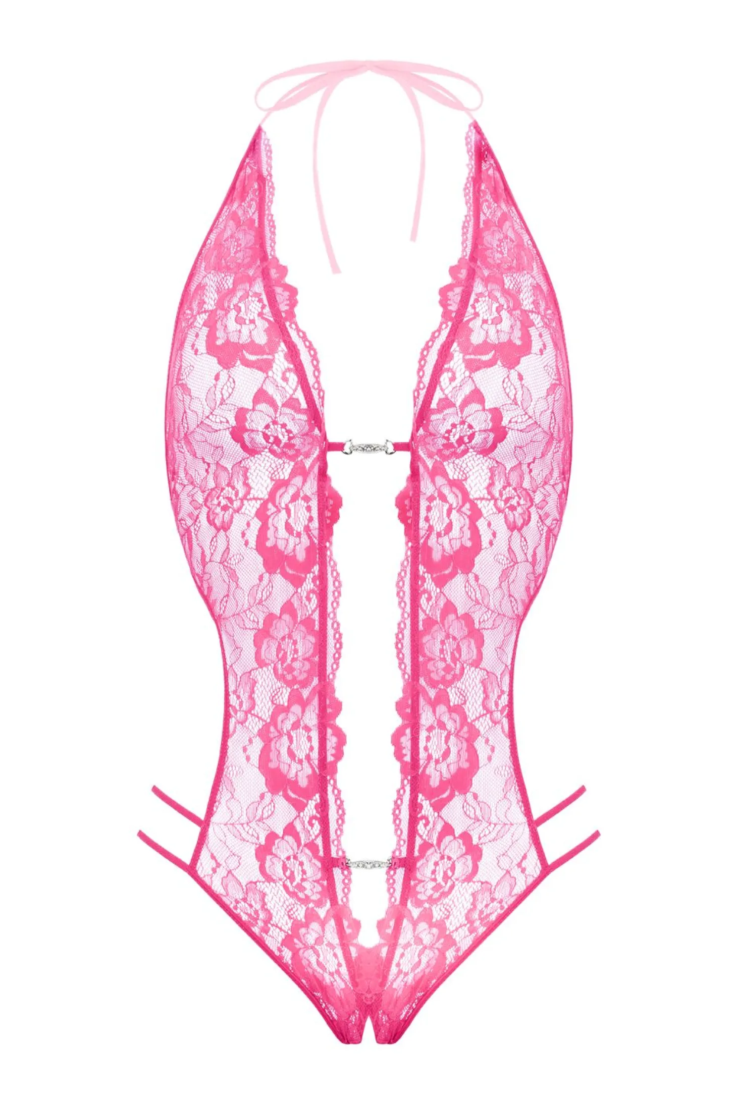 Christine - Body string ouvert à l'entrejambe "Renee" - Rose