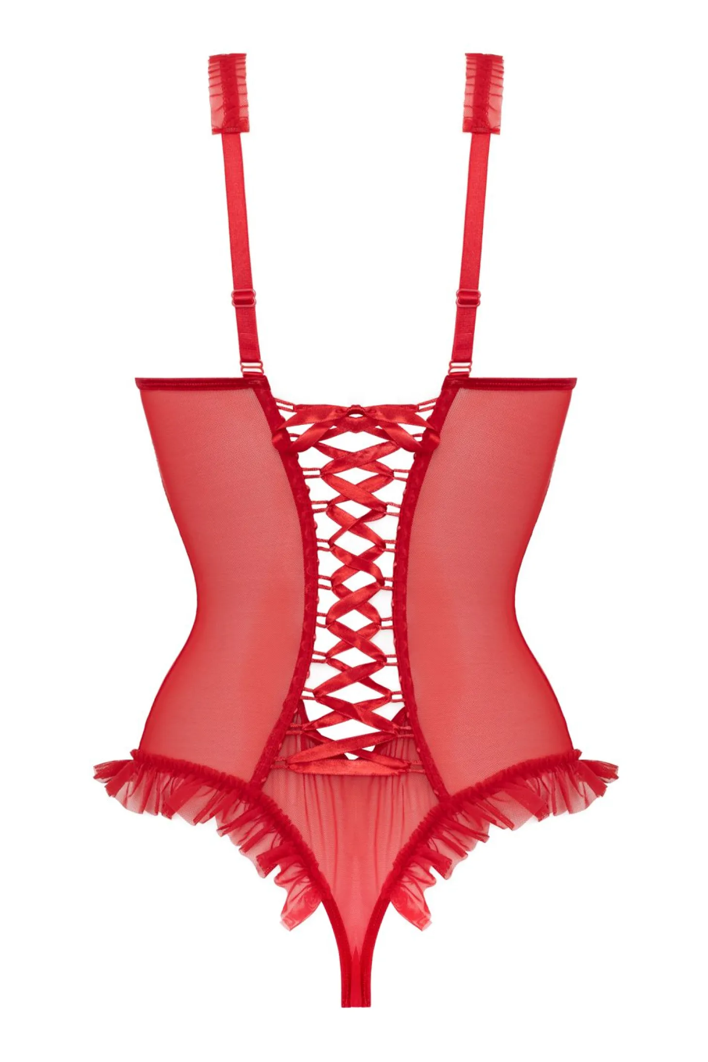 Christine - Body string ouvert à l'entrejambe et aux seins - Rouge