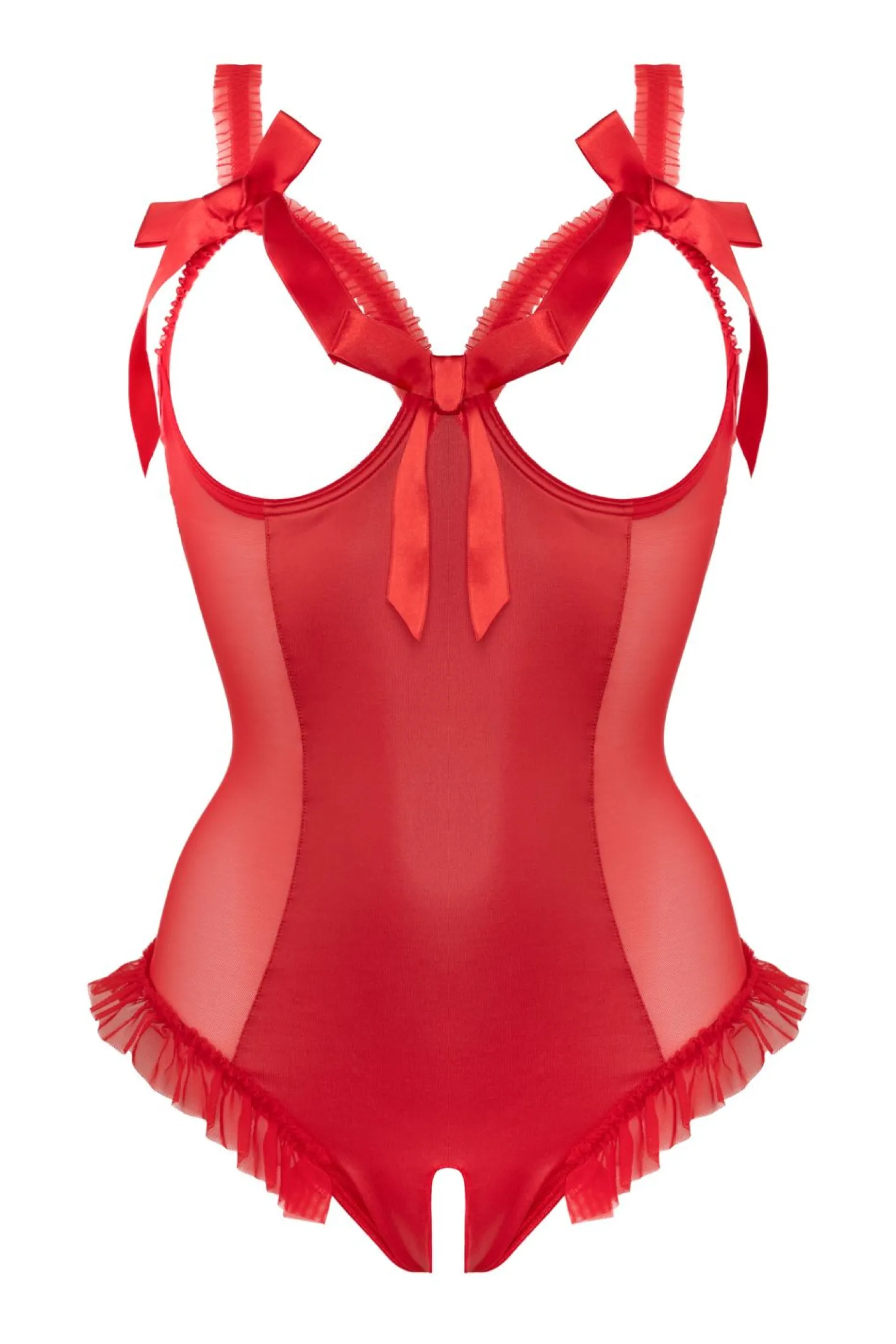 Christine - Body string ouvert à l'entrejambe et aux seins - Rouge
