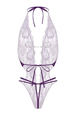 Christine - Body string ouvert à l'entrejambe "Renee" - Violet