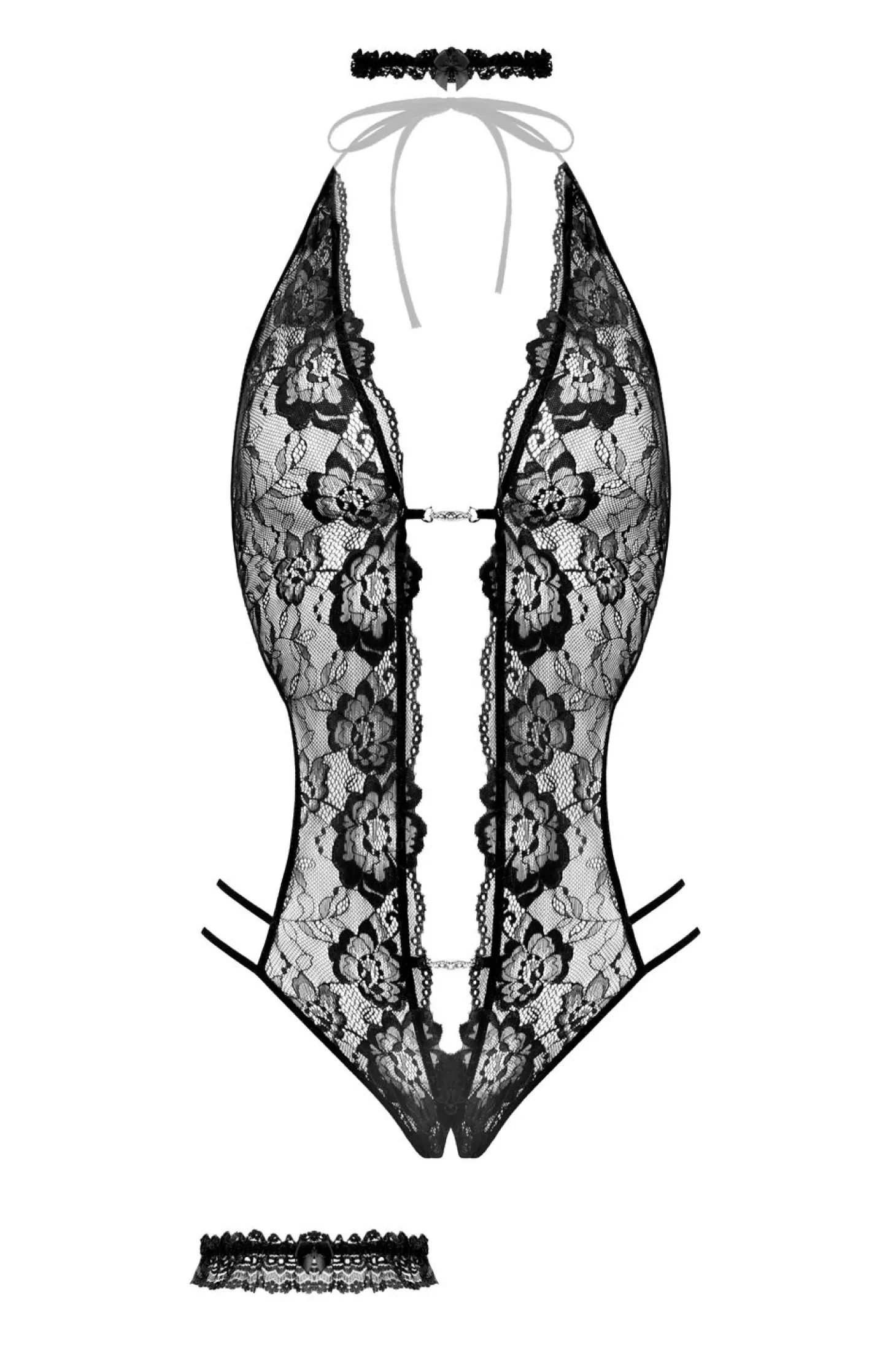 Christine - Body string ouvert à l'entrejambe "Renee" - Noir
