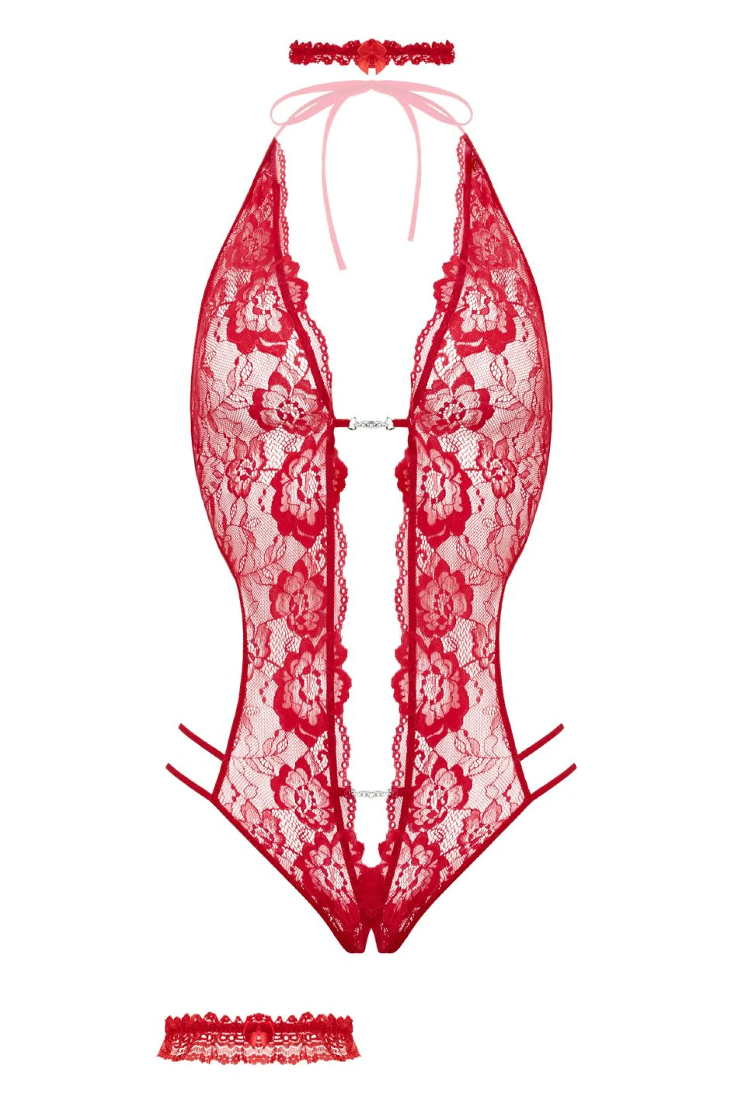 Christine - Body string ouvert à l'entrejambe "Renee" - Rouge
