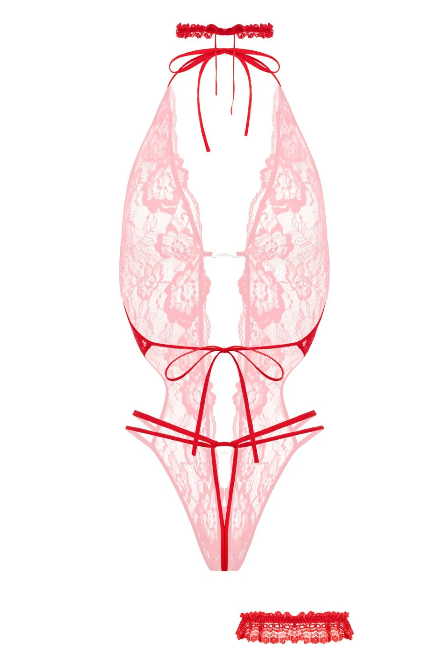 Christine - Body string ouvert à l'entrejambe "Renee" - Rouge