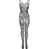 Christine - Crotchless Glamour Bodystocking - Noir