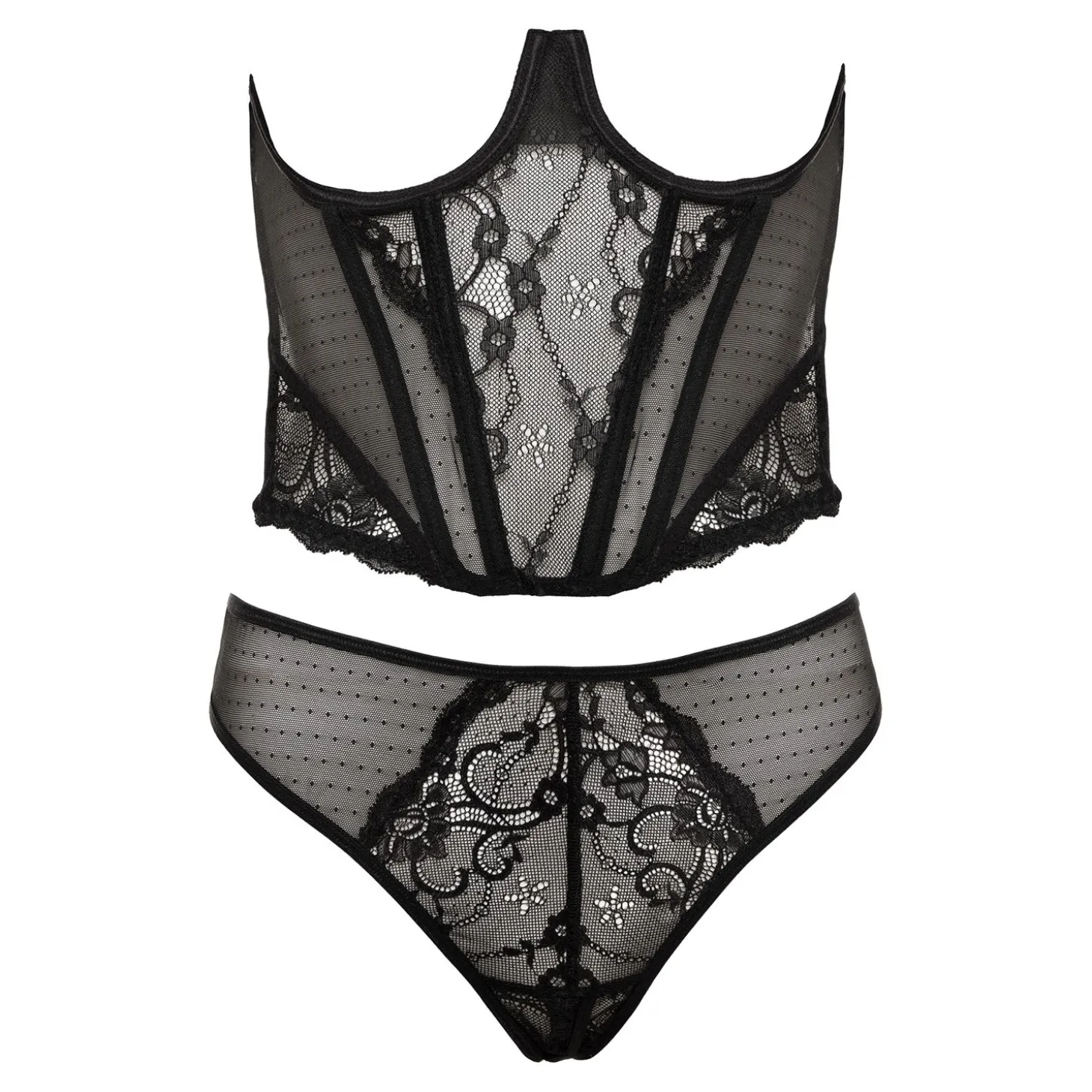 Christine - Demi-Corset & String Alaya - Noir
