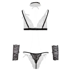 Christine - Ensemble de bondage doux avec perles Mea - Noir