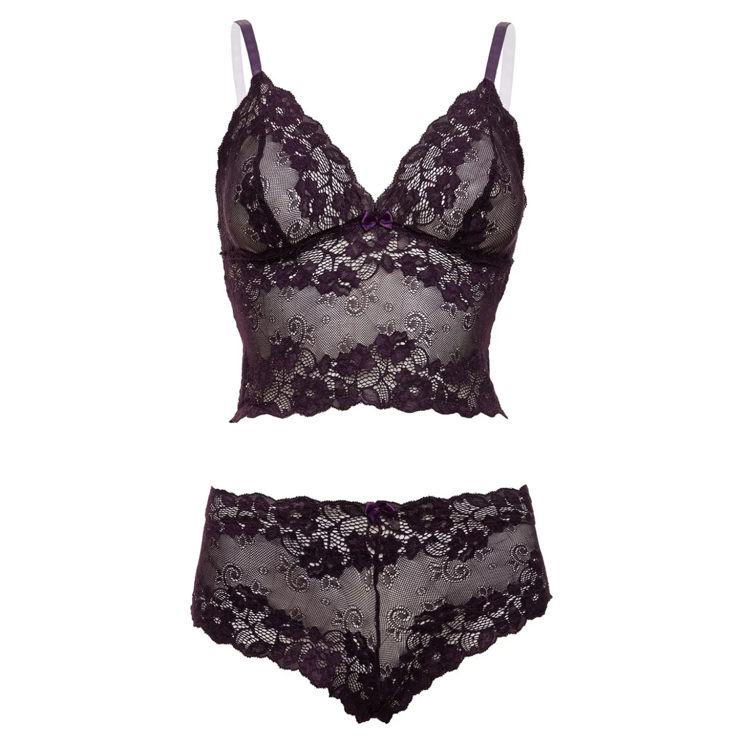 Christine - Ensemble de brassière en dentelle Valérie - Violet