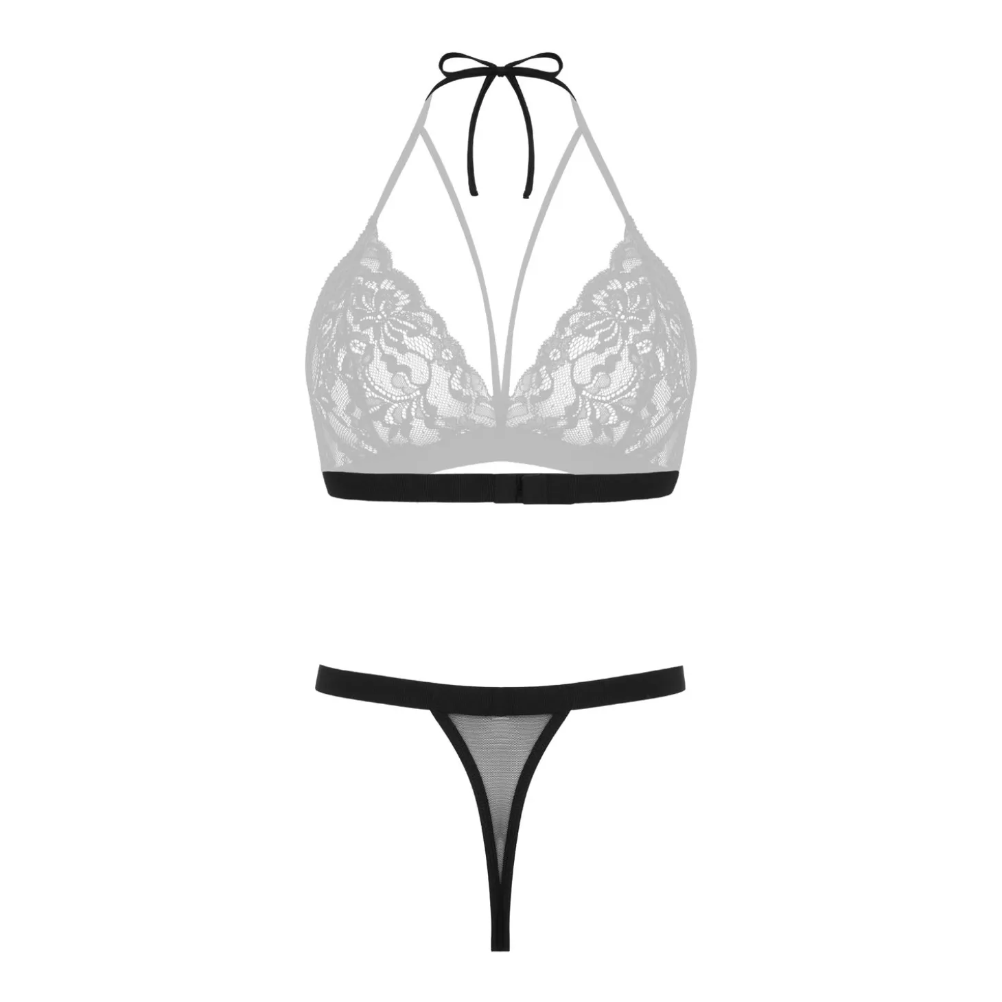 Christine - Ensemble en dentelle ouvert 'Lotte' - noir