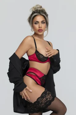 Christine - Ensemble 3 pièces Soutien-gorge Ouvert et Slip Ouvert Gush