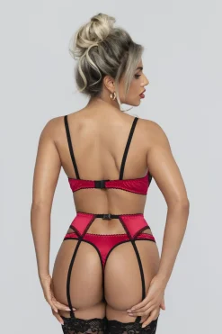 Christine - Ensemble 3 pièces Soutien-gorge Ouvert et Slip Ouvert Gush