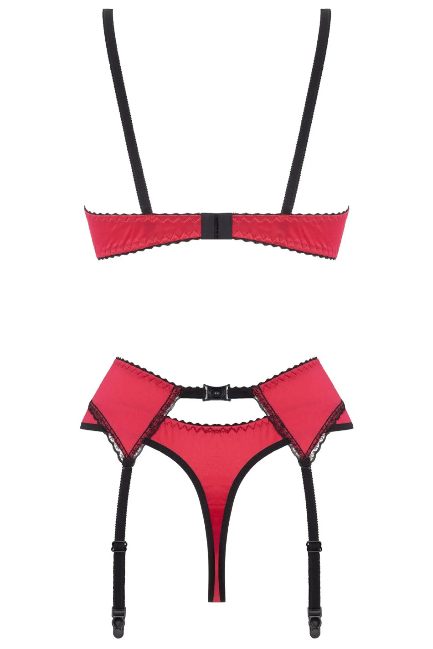 Christine - Ensemble 3 pièces Soutien-gorge Ouvert et Slip Ouvert Gush
