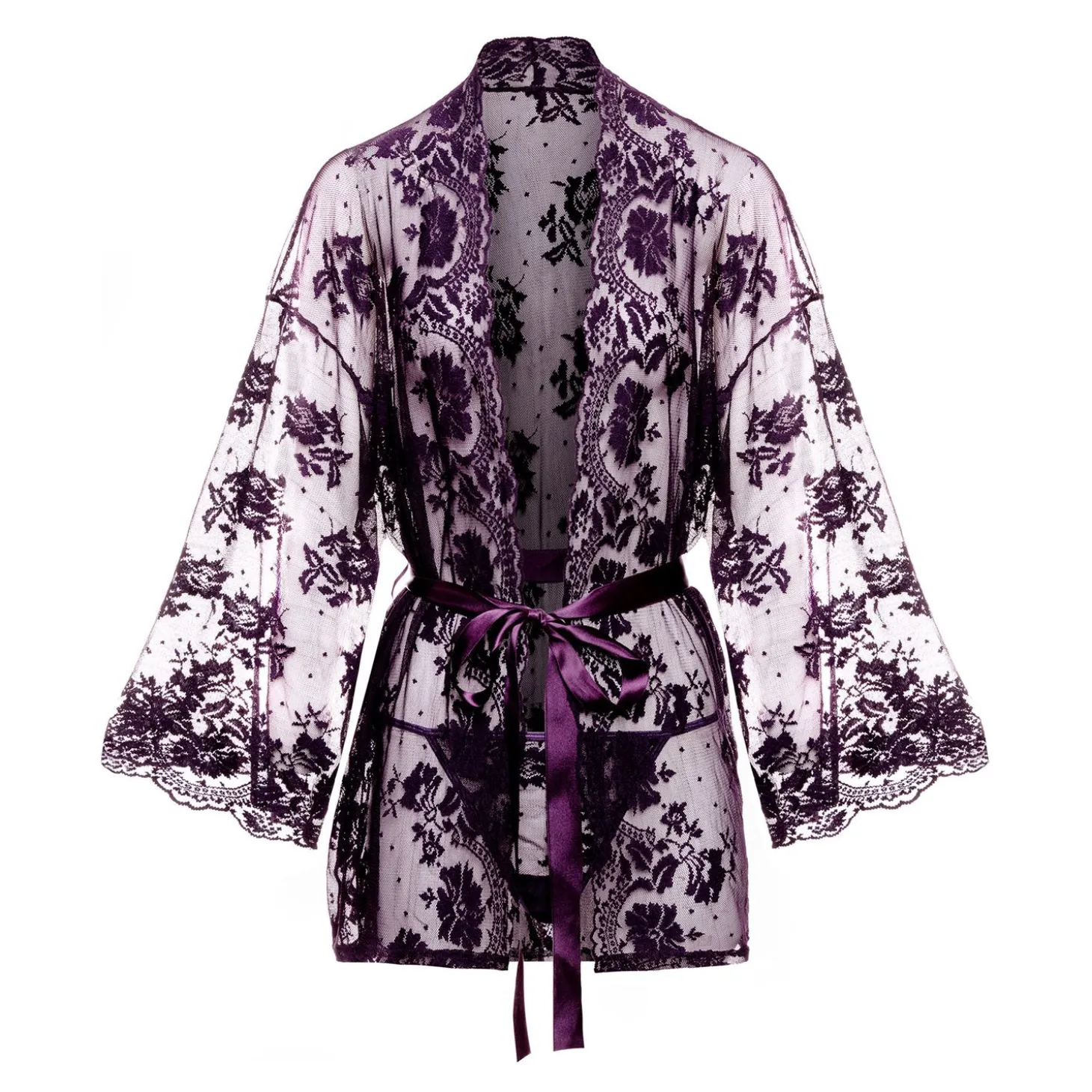 Christine - Kimono en dentelle Graceful - Violet
