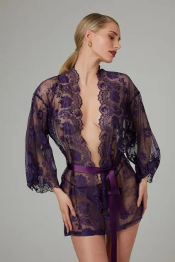 Christine - Kimono en dentelle Graceful - Violet