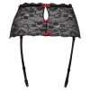 Christine - Porte-jarretelles large en dentelle Marzia - Noir