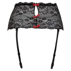 Christine - Porte-jarretelles large en dentelle Marzia - Noir