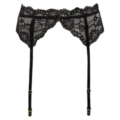 Christine - Porte-jarretelles en dentelle Marzia - Noir