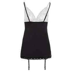 Christine - Robe porte-jarretelles Celeste - Noir