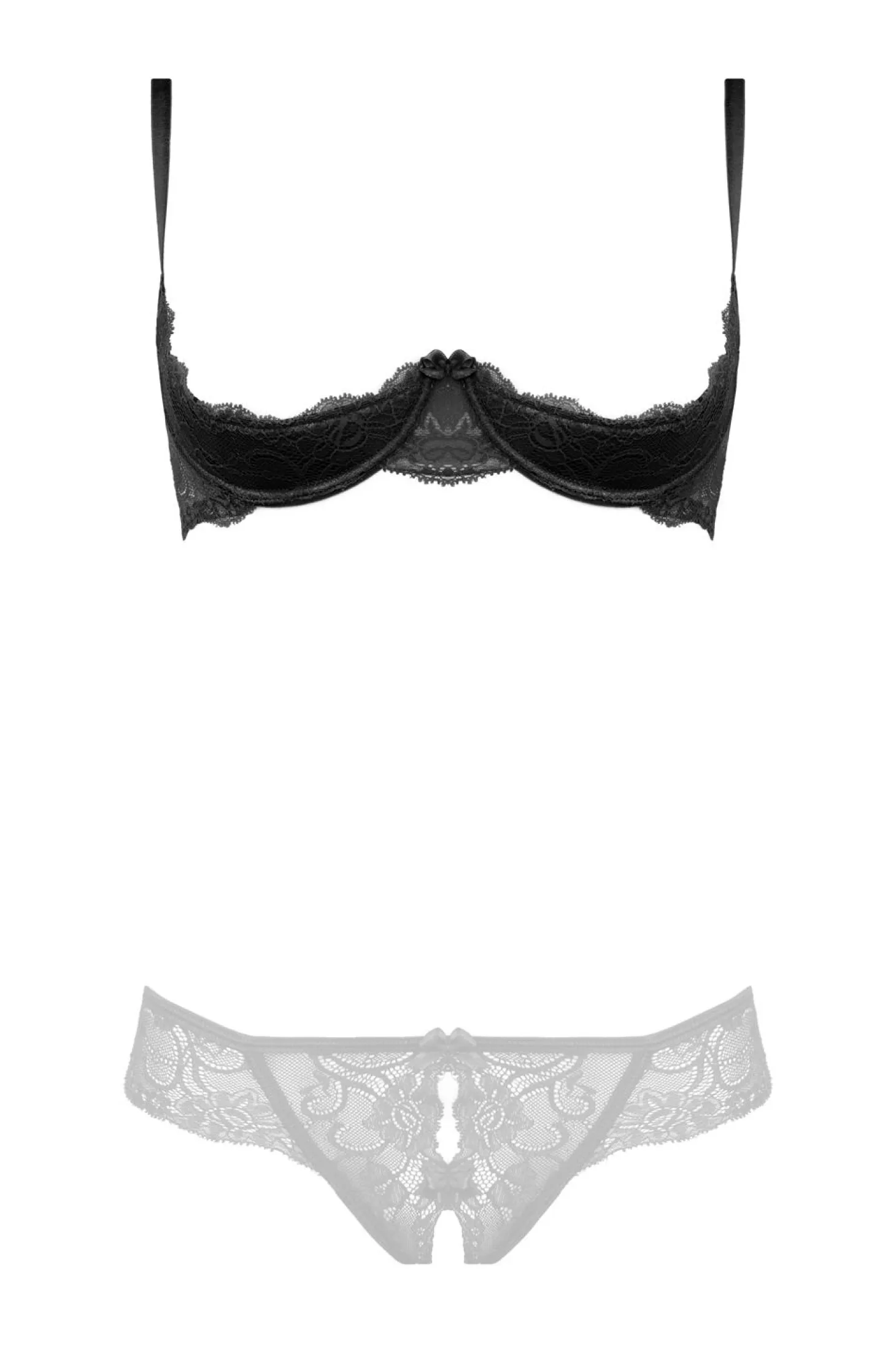 Christine - Soutien-gorge à quart de bonnets en dentelle Marzia - Noir