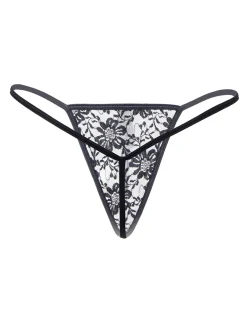 Christine - string en dentelle - Noir