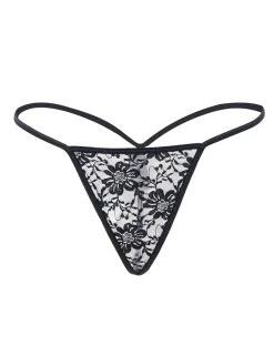 Christine - string en dentelle - Noir