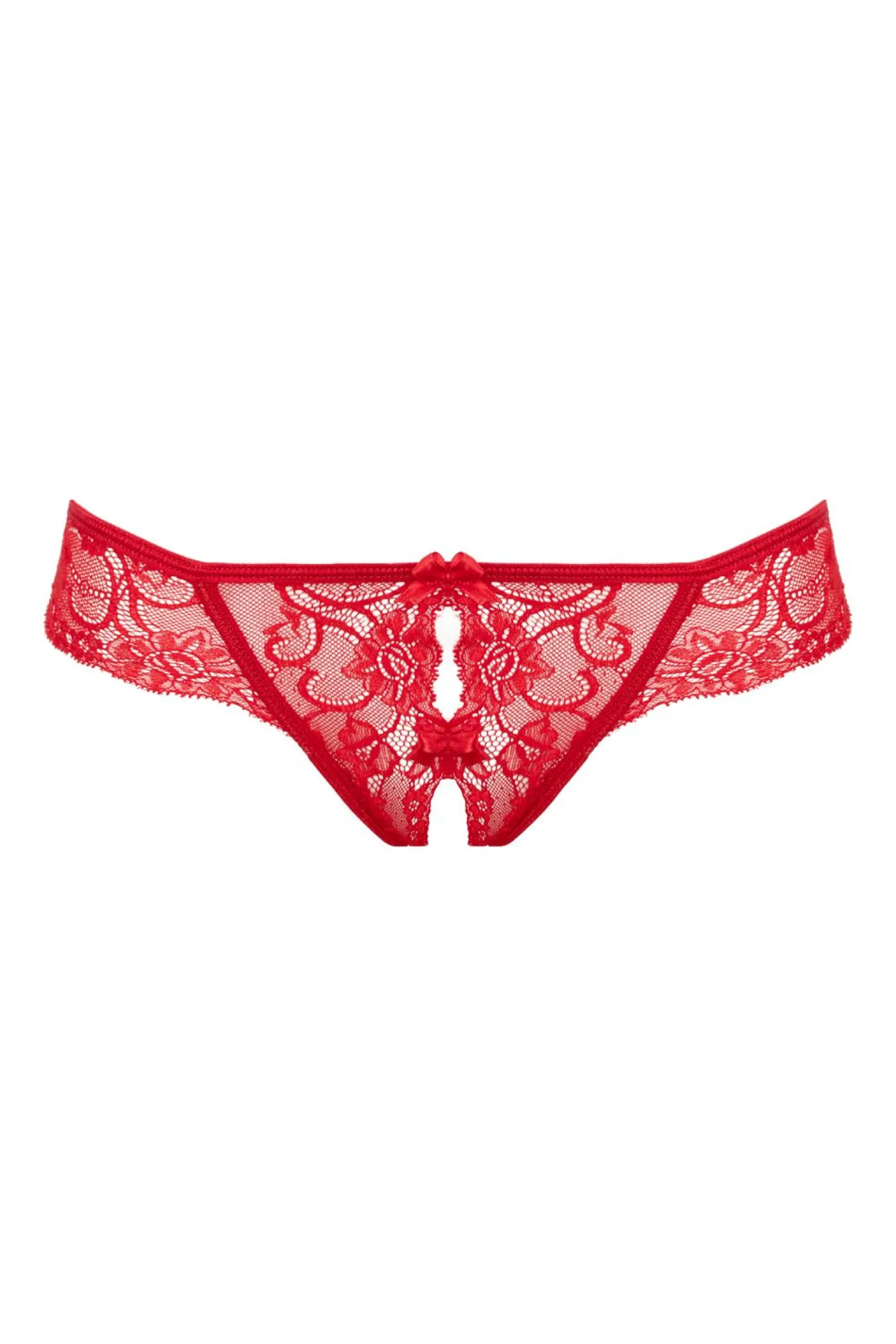 Christine - String en dentelle avec entrejambe ouverte Marzia - Rouge