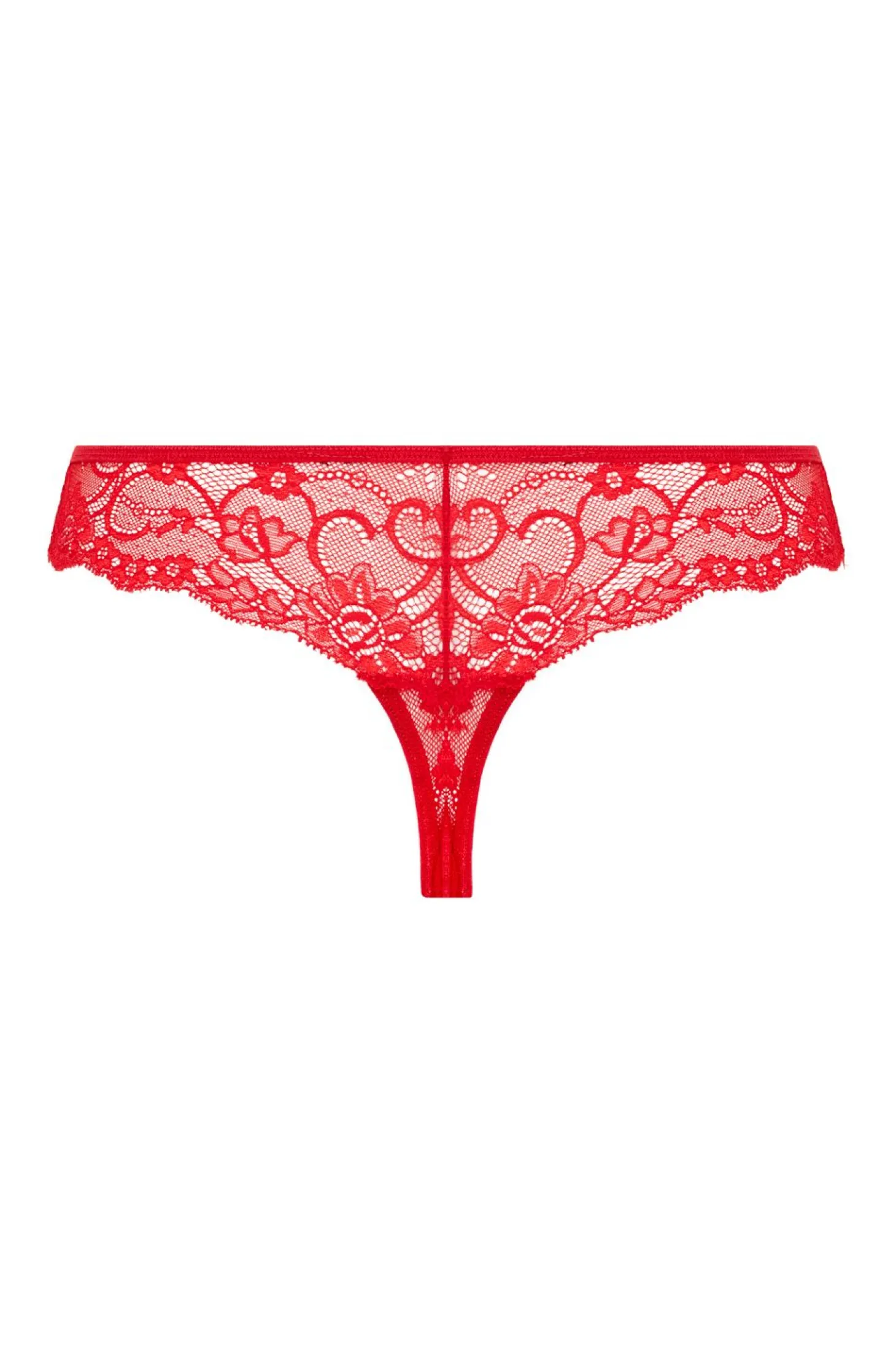 Christine - String en dentelle avec entrejambe ouverte Marzia - Rouge