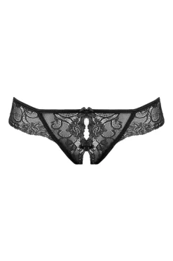 Christine - String en dentelle avec entrejambe ouverte Marzia - Noir