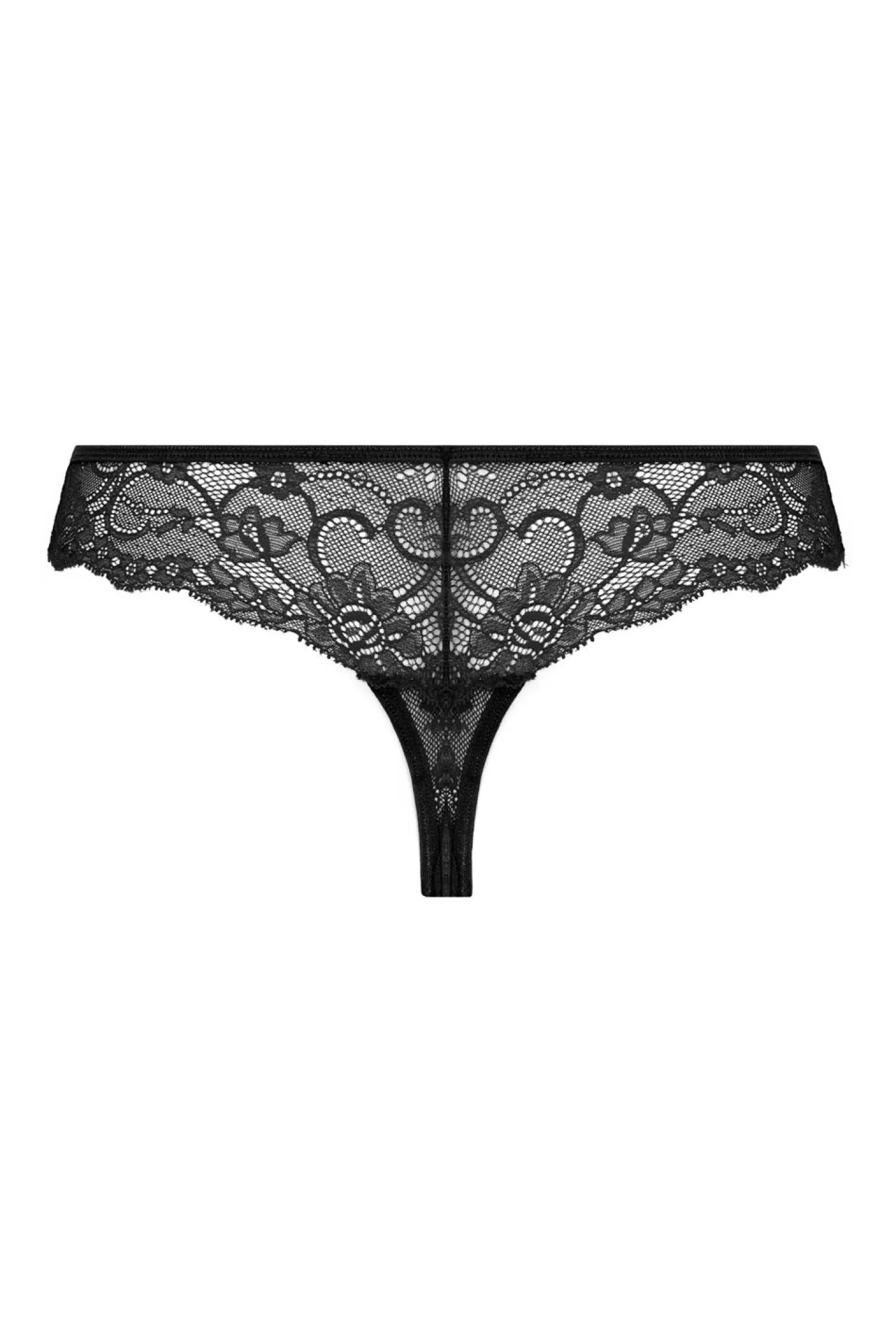 Christine - String en dentelle avec entrejambe ouverte Marzia - Noir